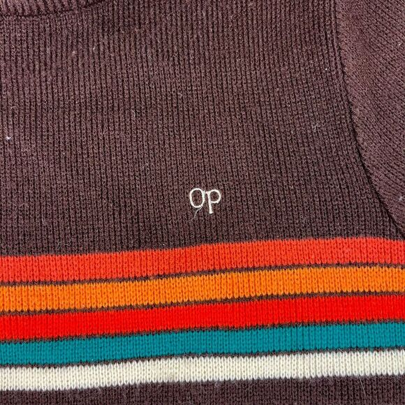 Vtg Ocean Pacific Men's Knitted Crewneck Sweater Striped Men's S Surfing - Picture 7 of 12
